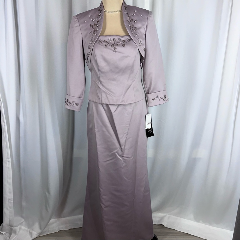 Vintage JR Nites By Caliendo Event Dress‎ And Bolero Size 8P Formal Evening MOB